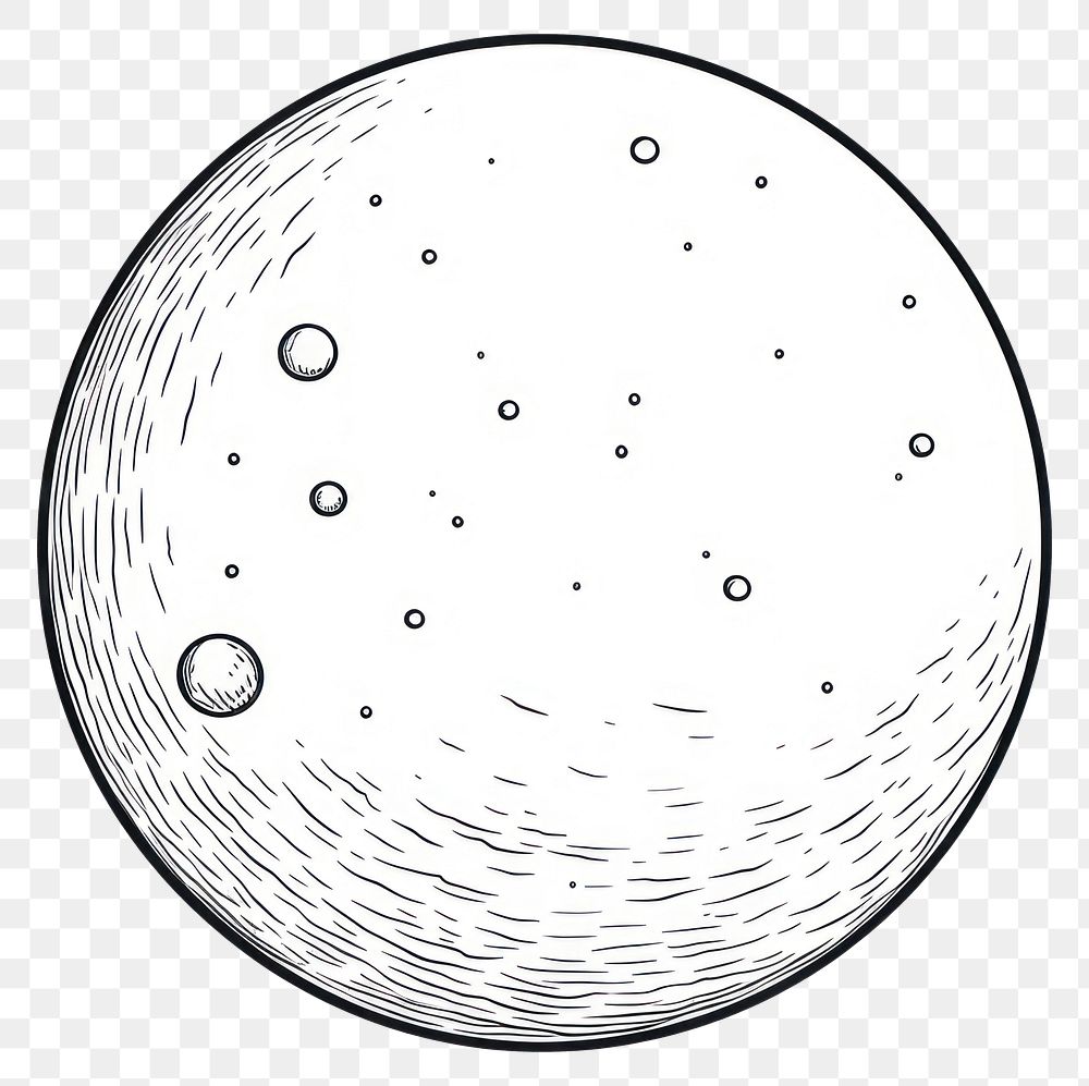 PNG Moon sphere sketch monochrome.