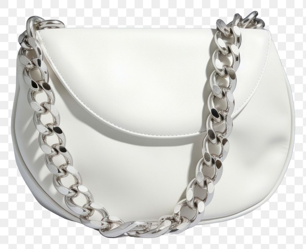 PNG White chain crossbody bag necklace handbag jewelry.
