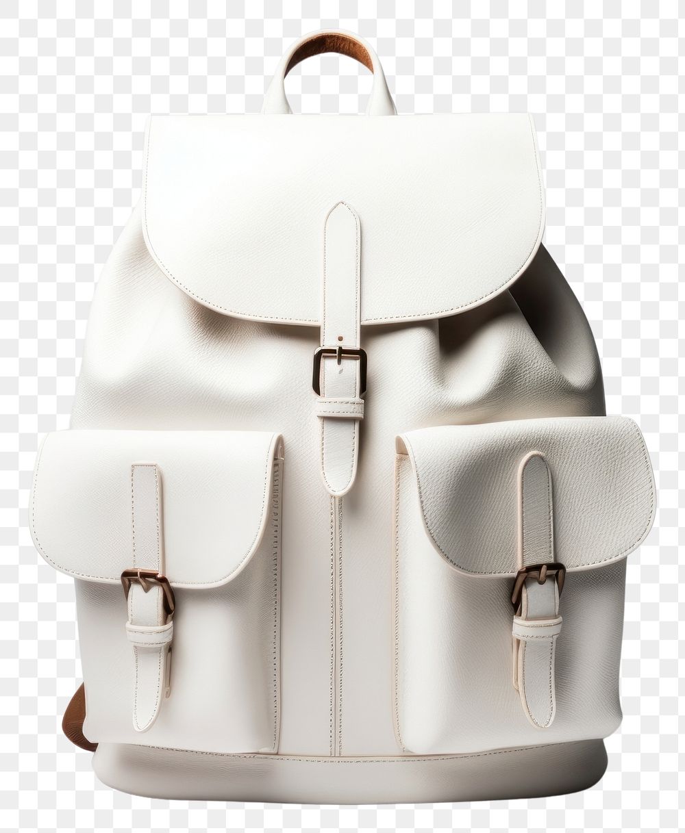PNG White leather backpacks handbag accessories accessory.