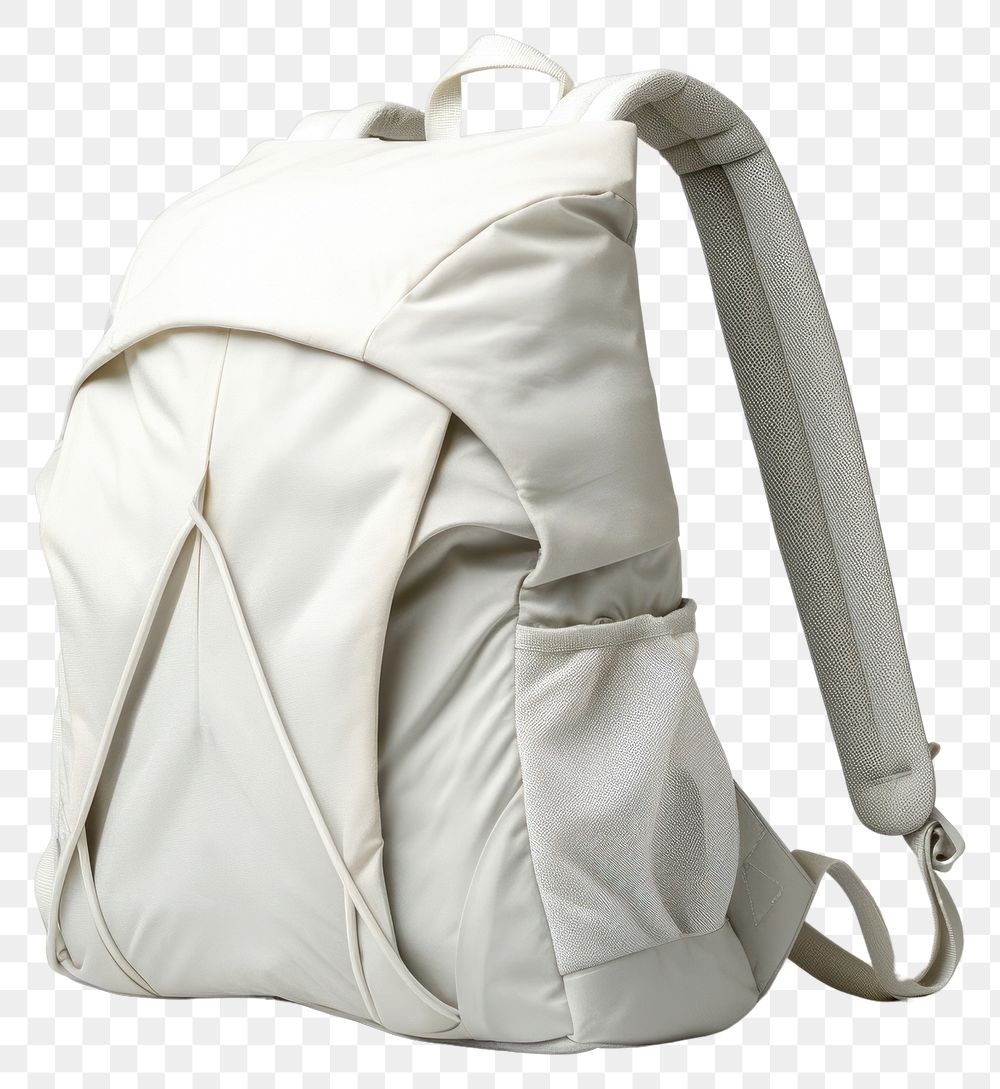PNG White lightweight foldable daysack backpack handbag accessories.