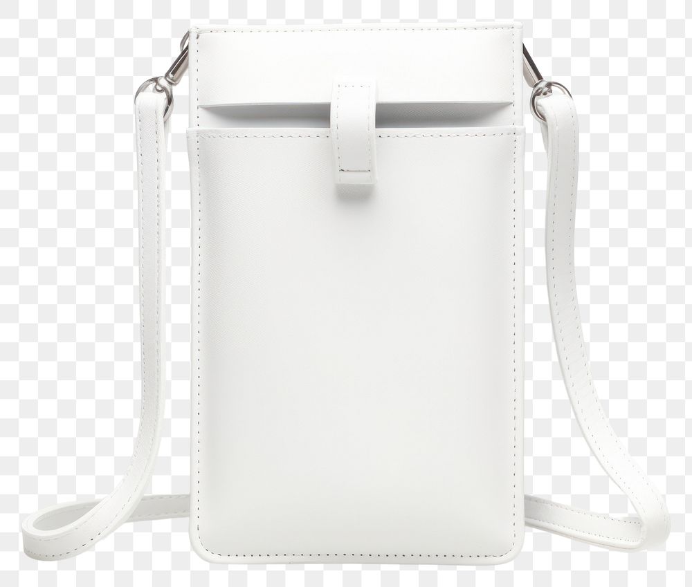 PNG White mini crossbody phone bag handbag purse white background.