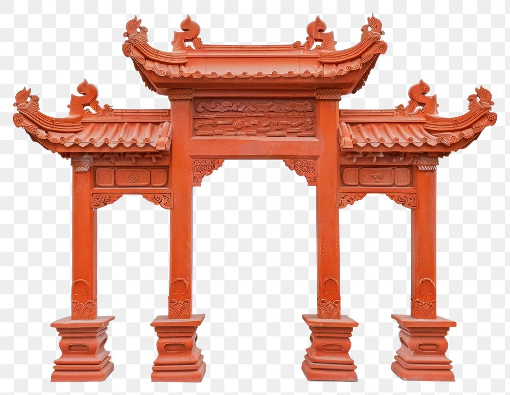 PNG  Oriental arch architecture column gate.
