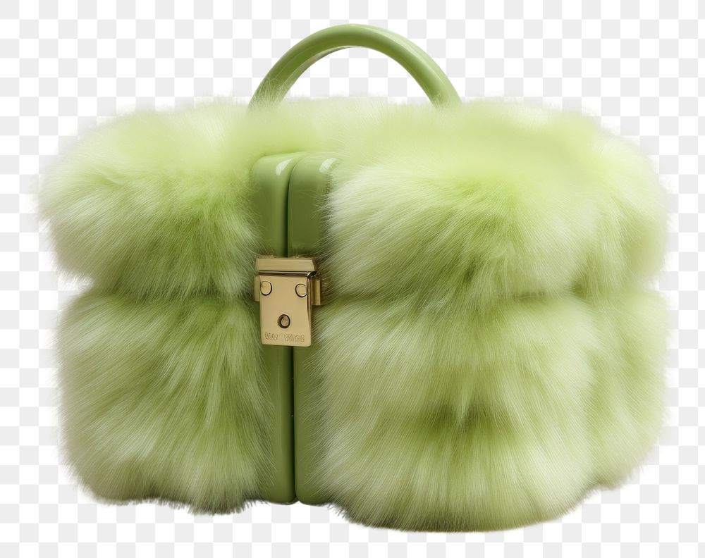 PNG Gren mini fluffy trunk bag handbag fur accessories.
