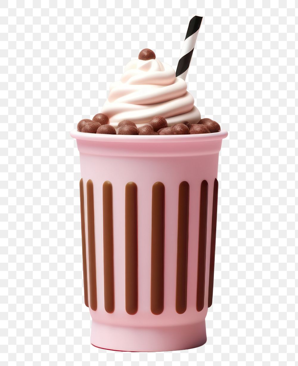 PNG Chocolate milkshake dessert cupcake cream.