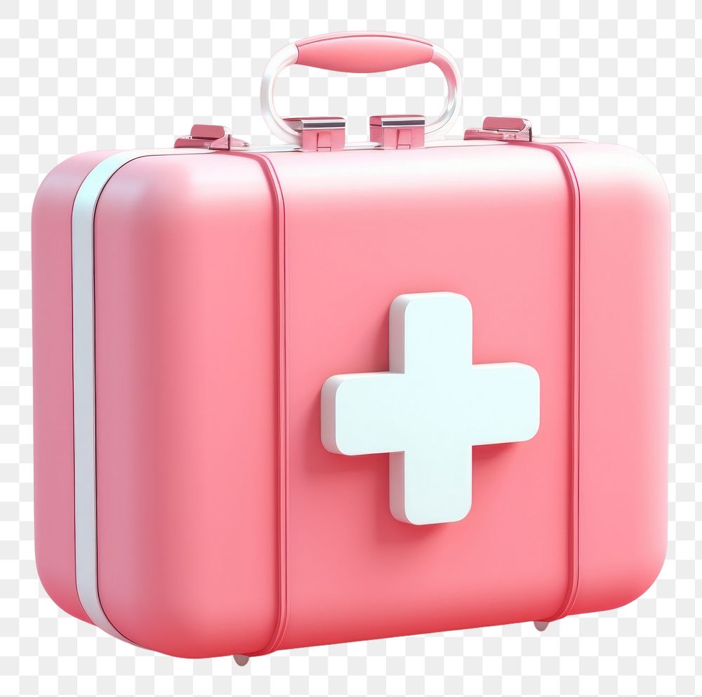 PNG Ffirst aid kit suitcase luggage medicine.
