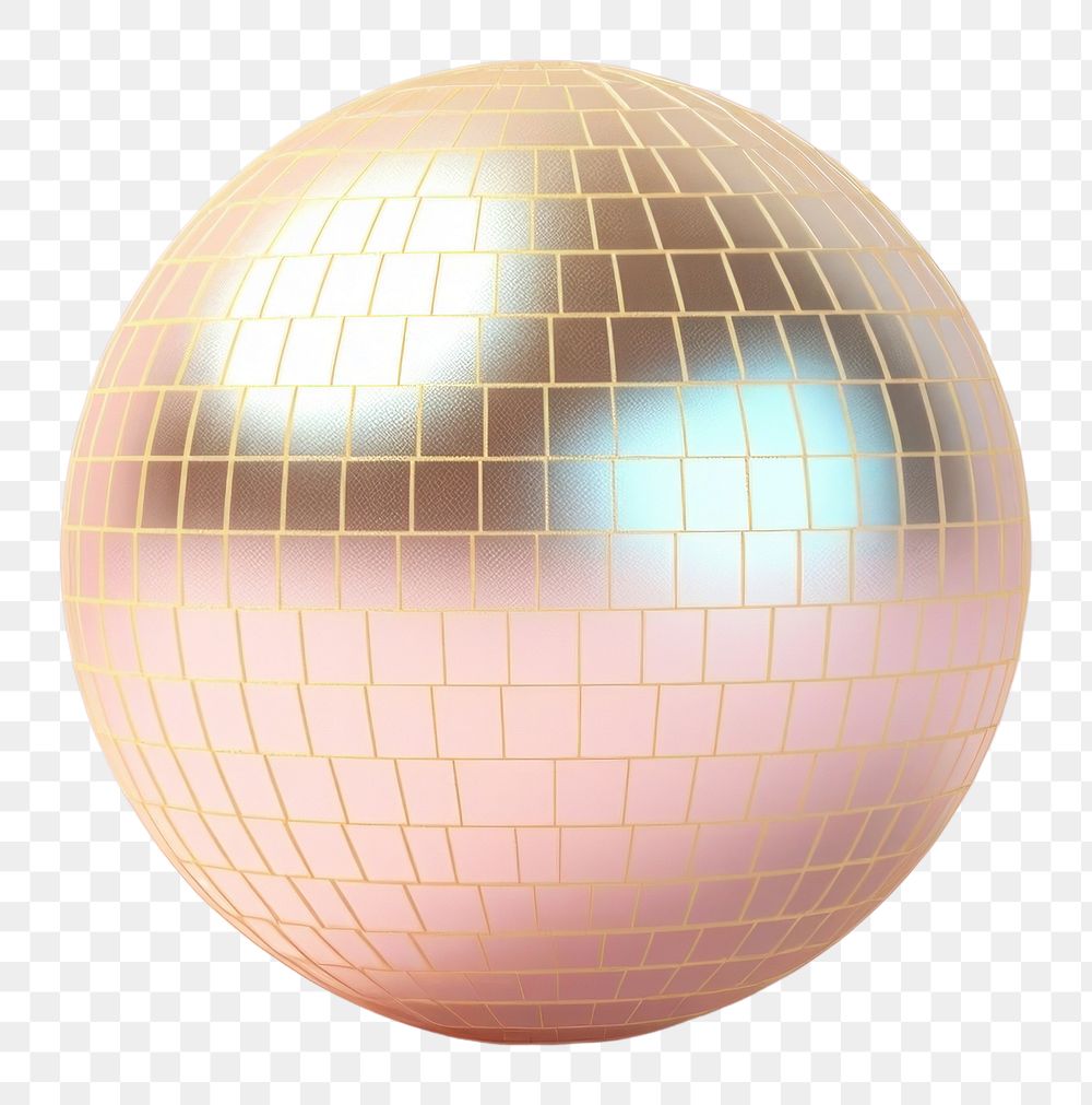 PNG Gold disco ball sphere celebration decoration.