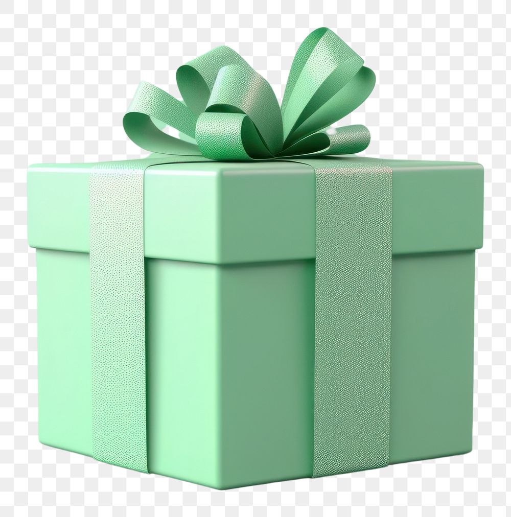 PNG Green gift box celebration anniversary decoration.
