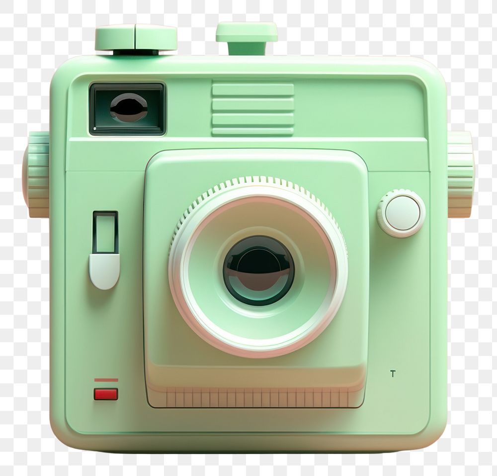 PNG Green polaroid camera electronics technology nostalgia.