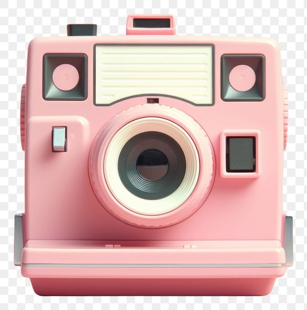 PNG Pink polaroid camera photographing electronics technology.