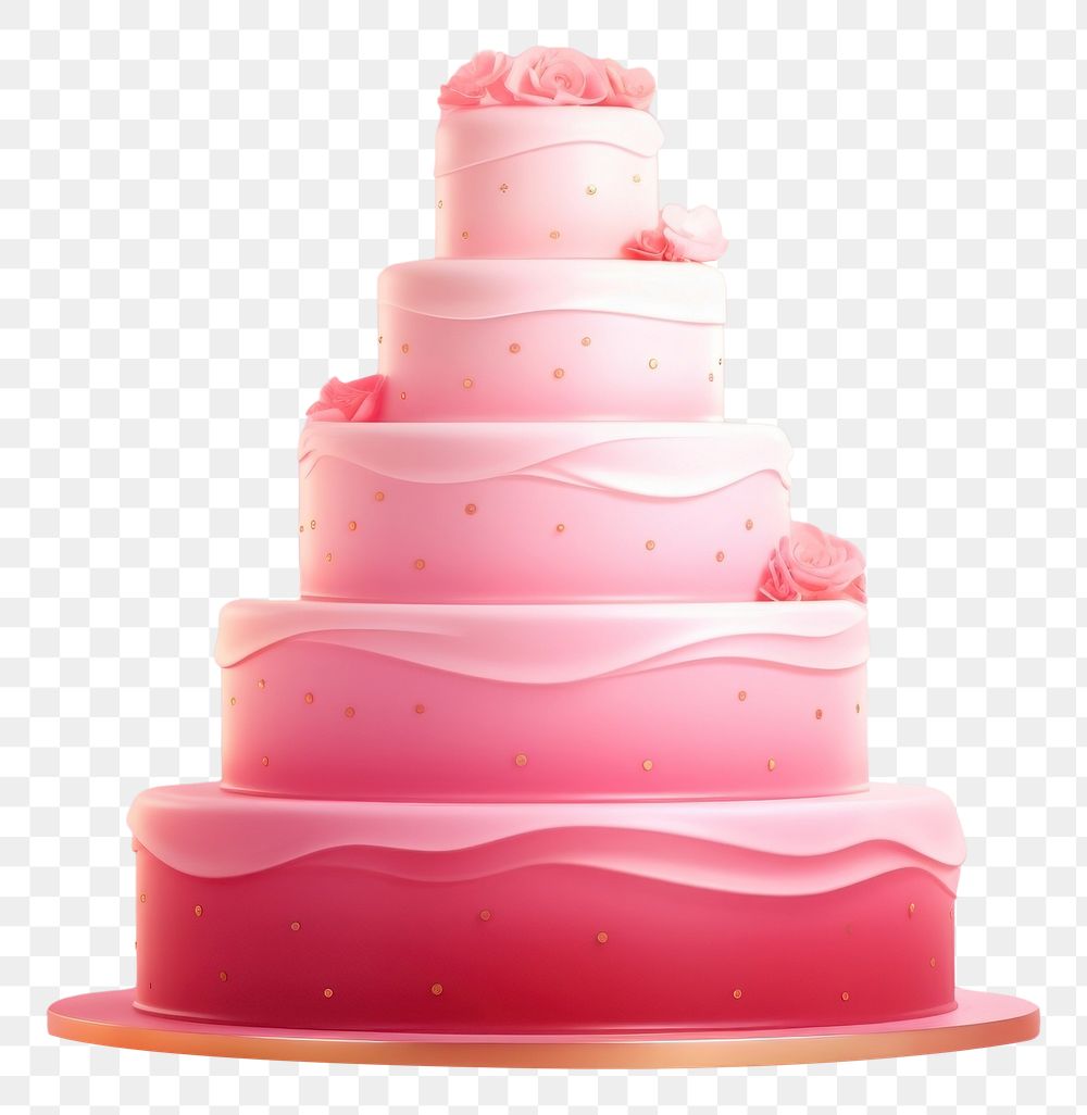 PNG Digital illustration of wedding cake in gradient background dessert food pink.
