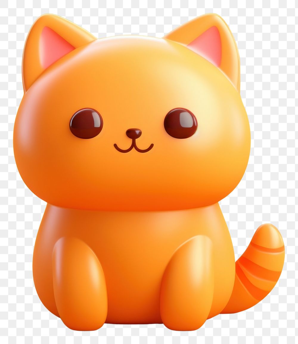 PNG Orange cat cute toy anthropomorphic.