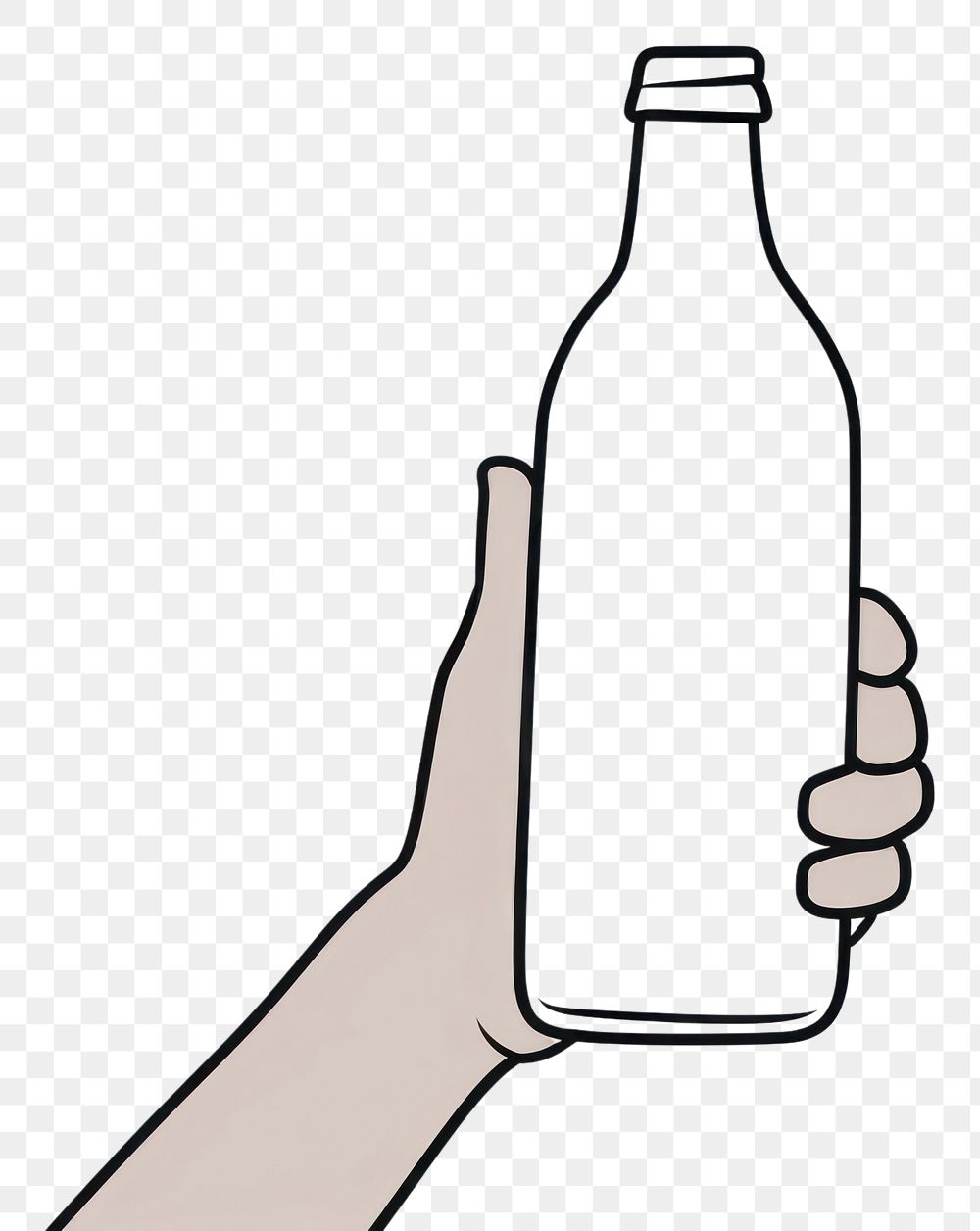 PNG Hand holding beer bottle glass drink refreshment.