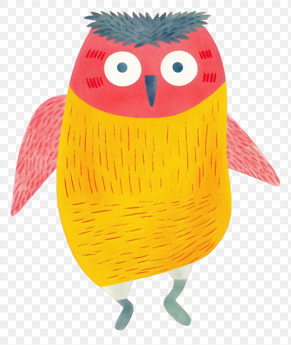 PNG Owl run jogging art cartoon animal.
