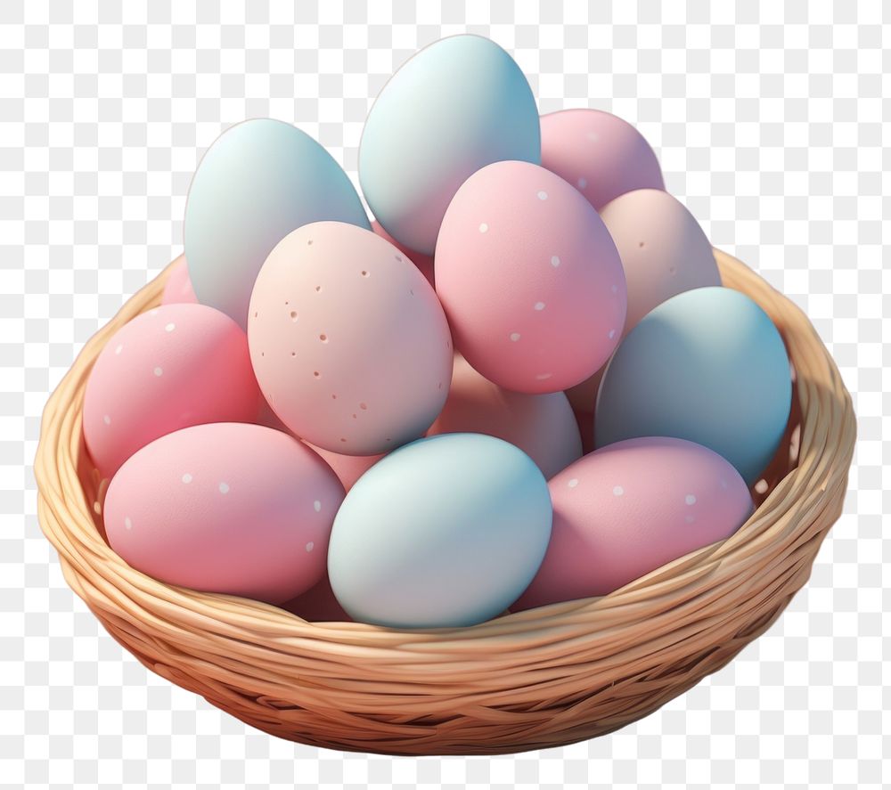 PNG Easter eggs basket food celebration.