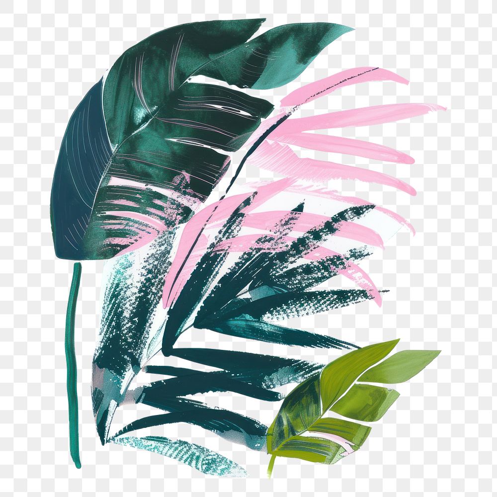 PNG Tropical pattern plant leaf
