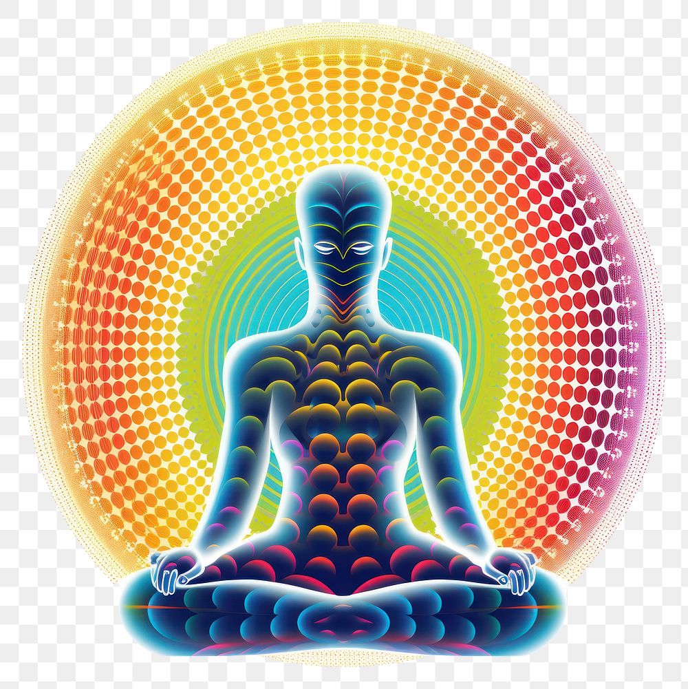 PNG Human meditation art spirituality cross-legged.
