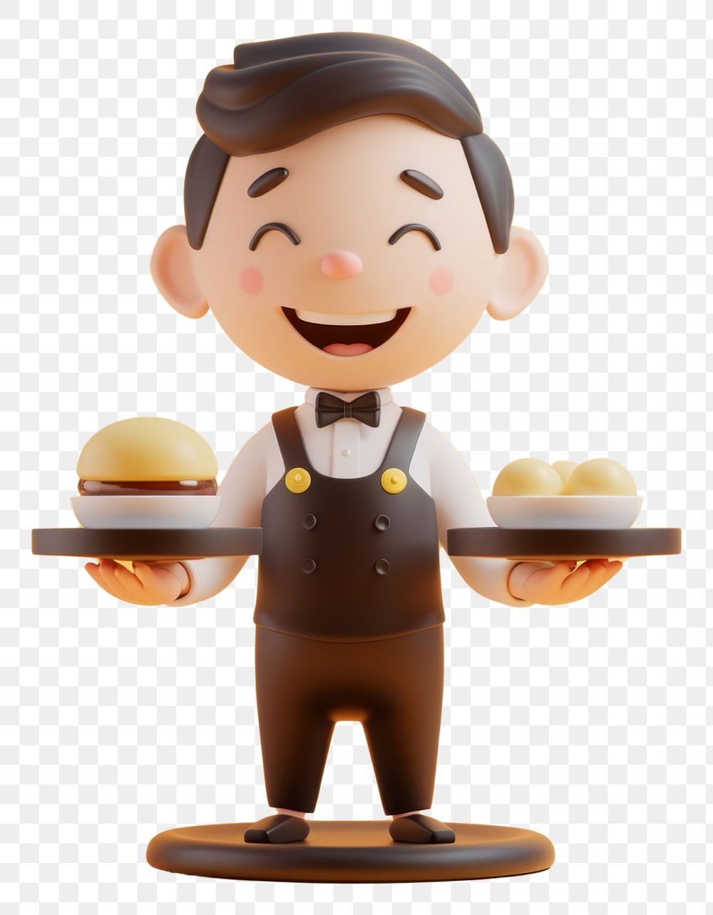 PNG  Male waiter cartoon human anthropomorphic.