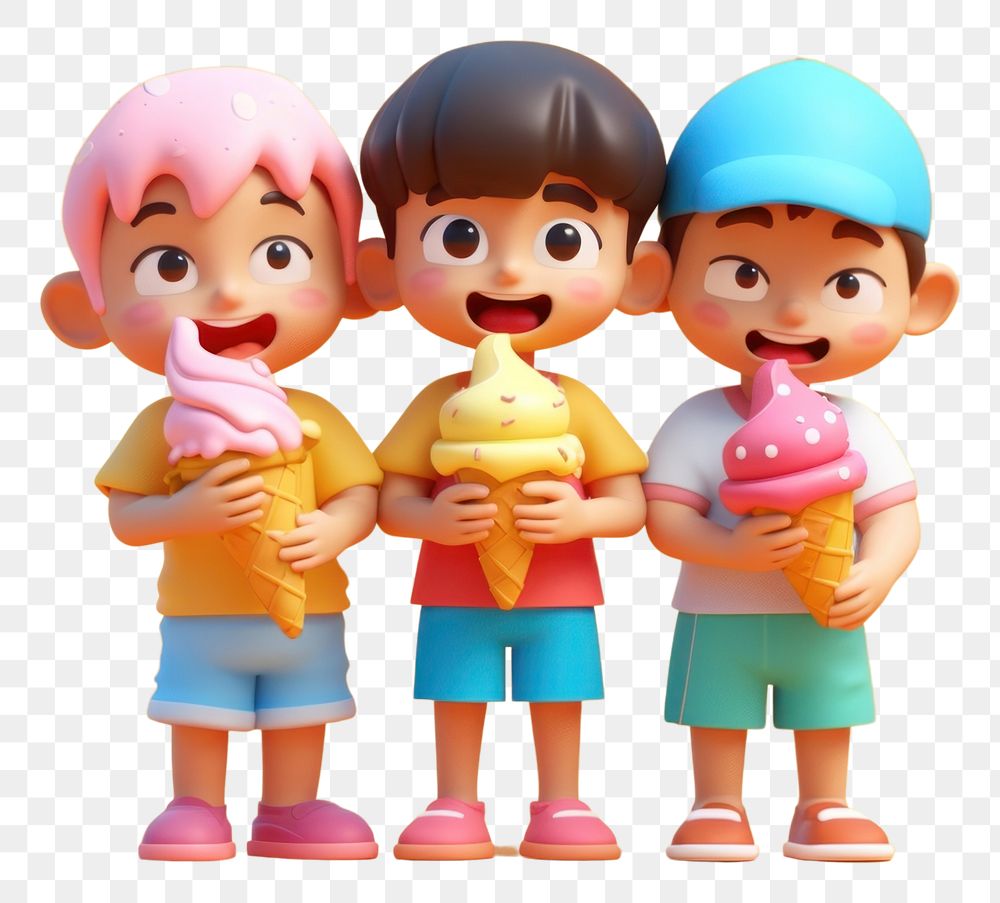 PNG  Kids eating ice-cream figurine human baby.