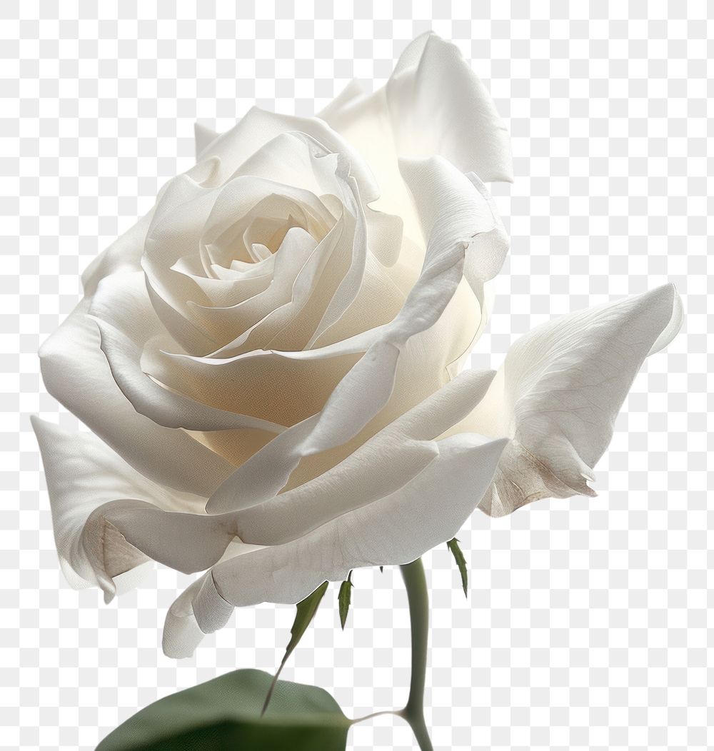 PNG White rose flower plant white background.