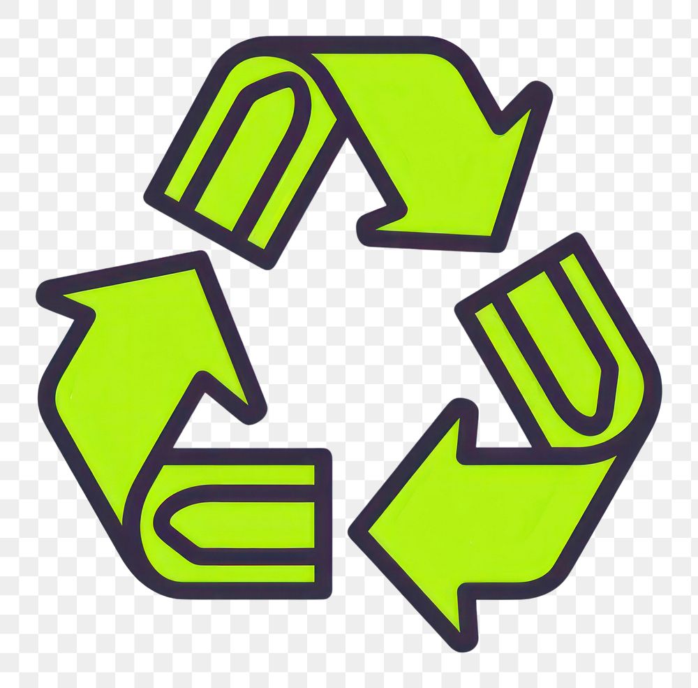 PNG Green recycle icon cartoon line white background.