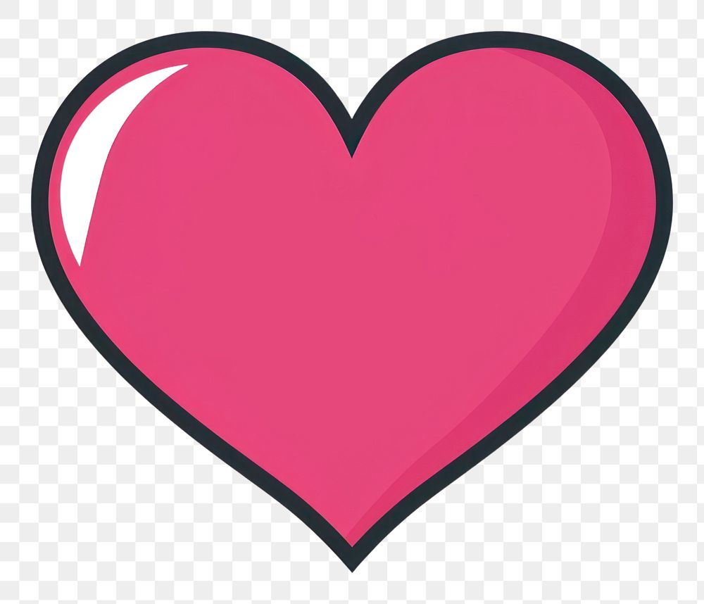 PNG Pink heart shape icon cartoon line white background.