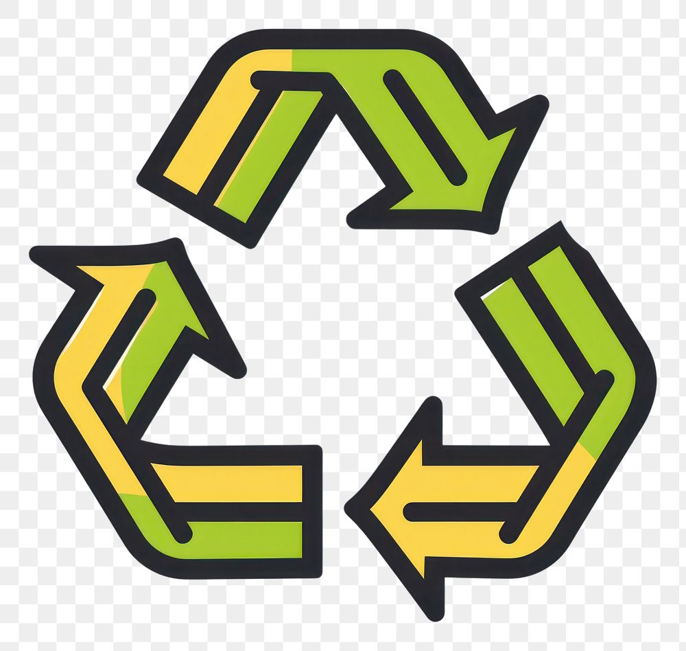 PNG Green recycle icon symbol line white background.