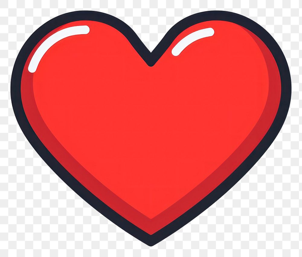 PNG Red heart shape icon cartoon symbol line.