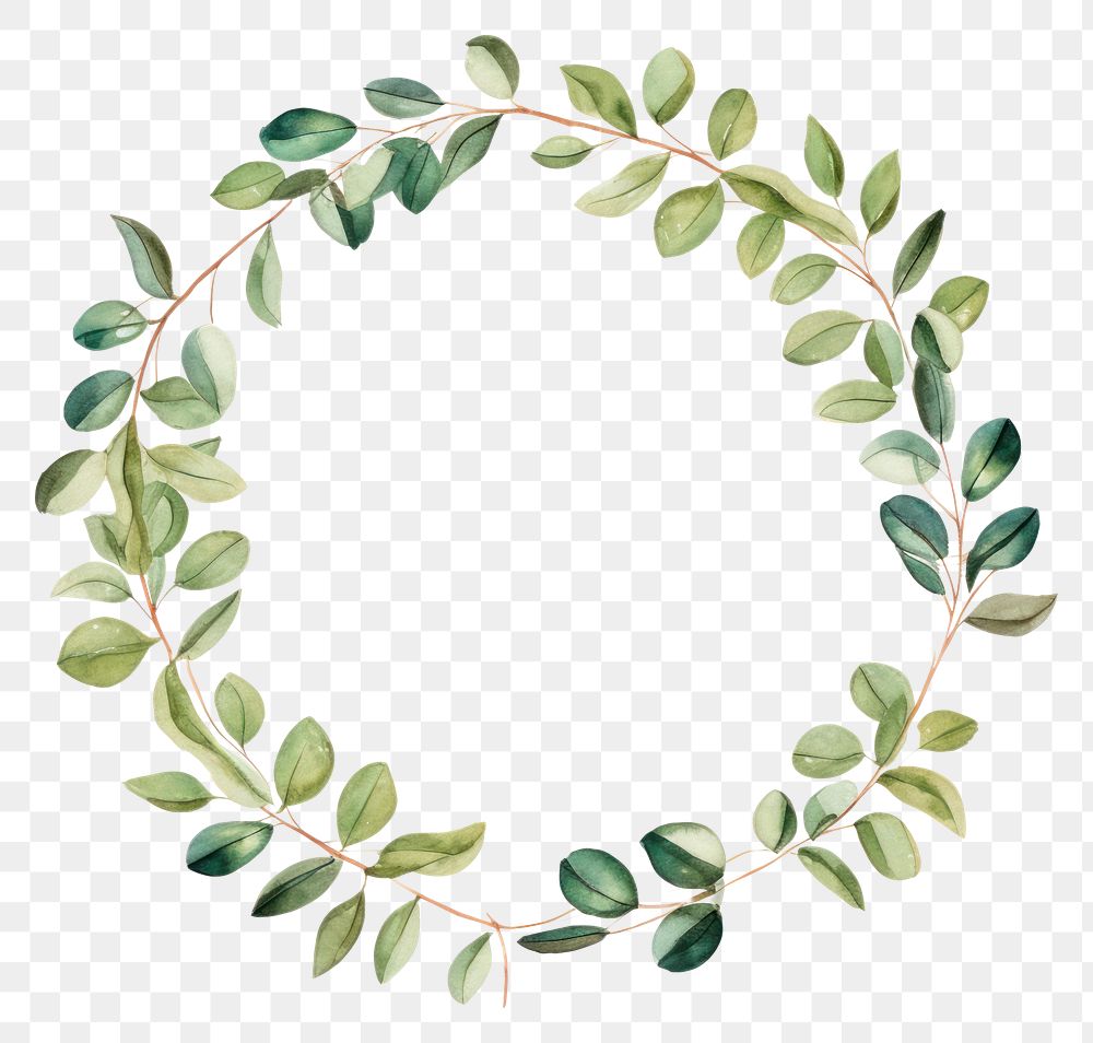 PNG Coffee plant circle border wreath pattern leaf.