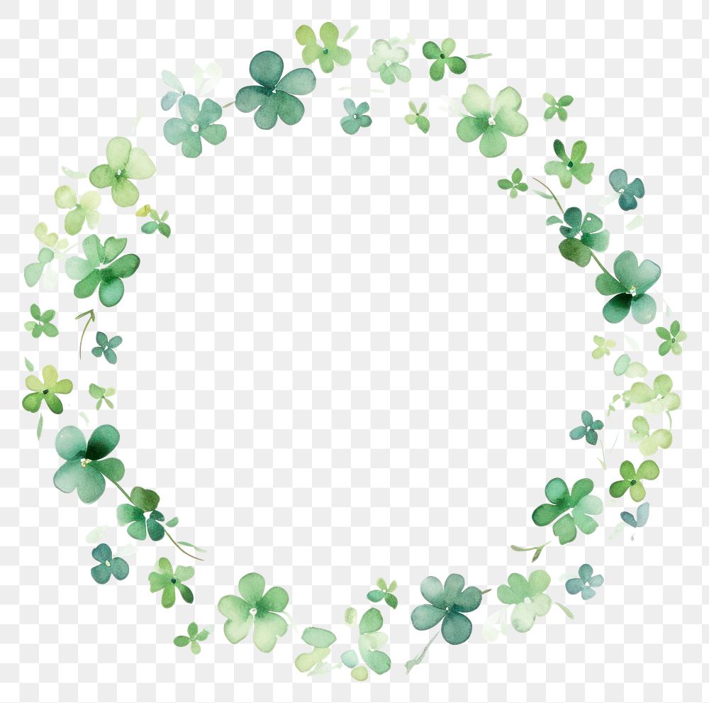 PNG Clovers circle border pattern wreath green