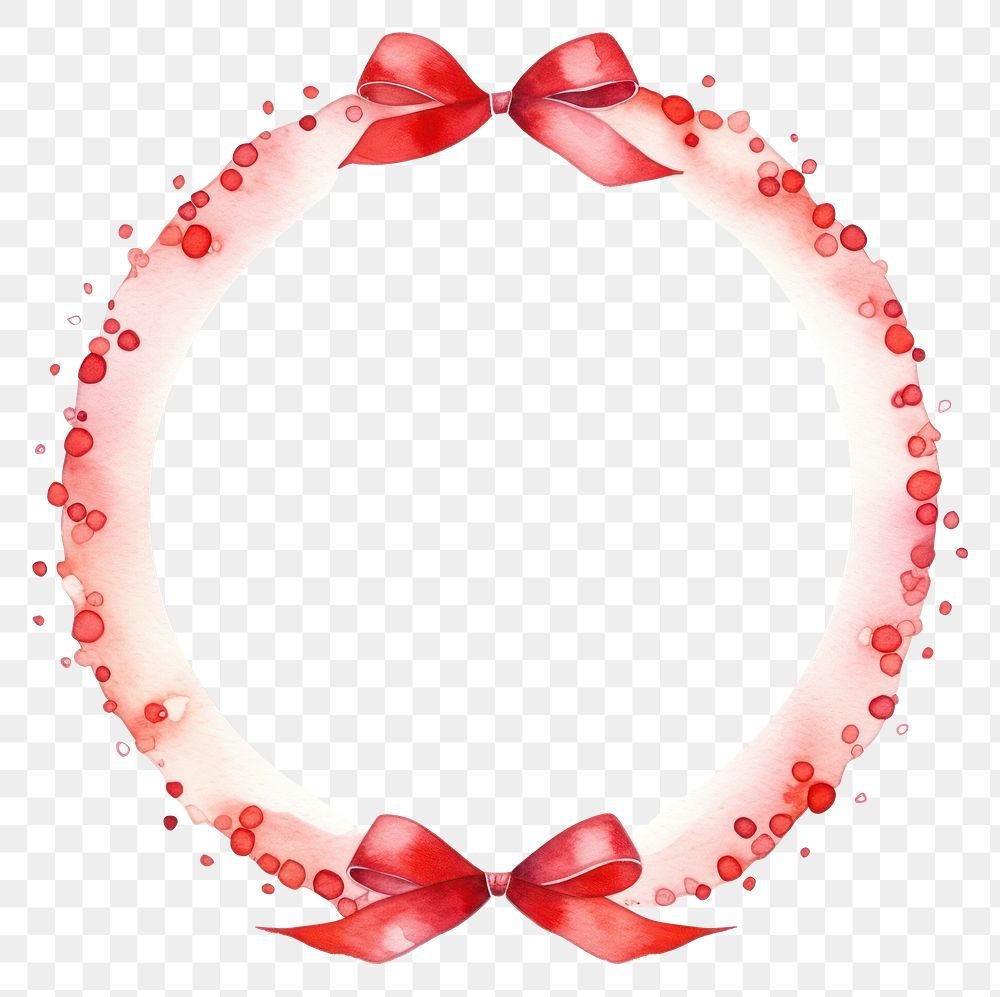 PNG Red ribbons circle border petal white background celebration.