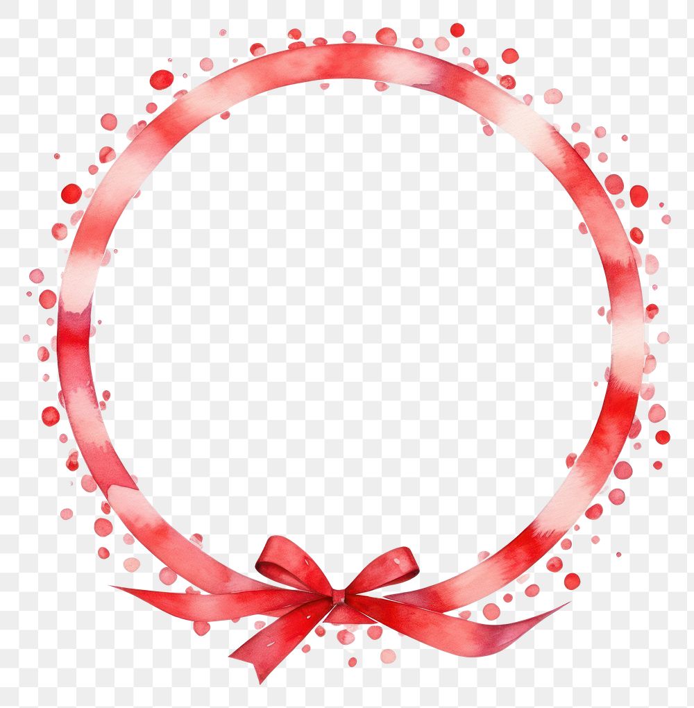 PNG Red ribbons circle border wreath white background celebration.