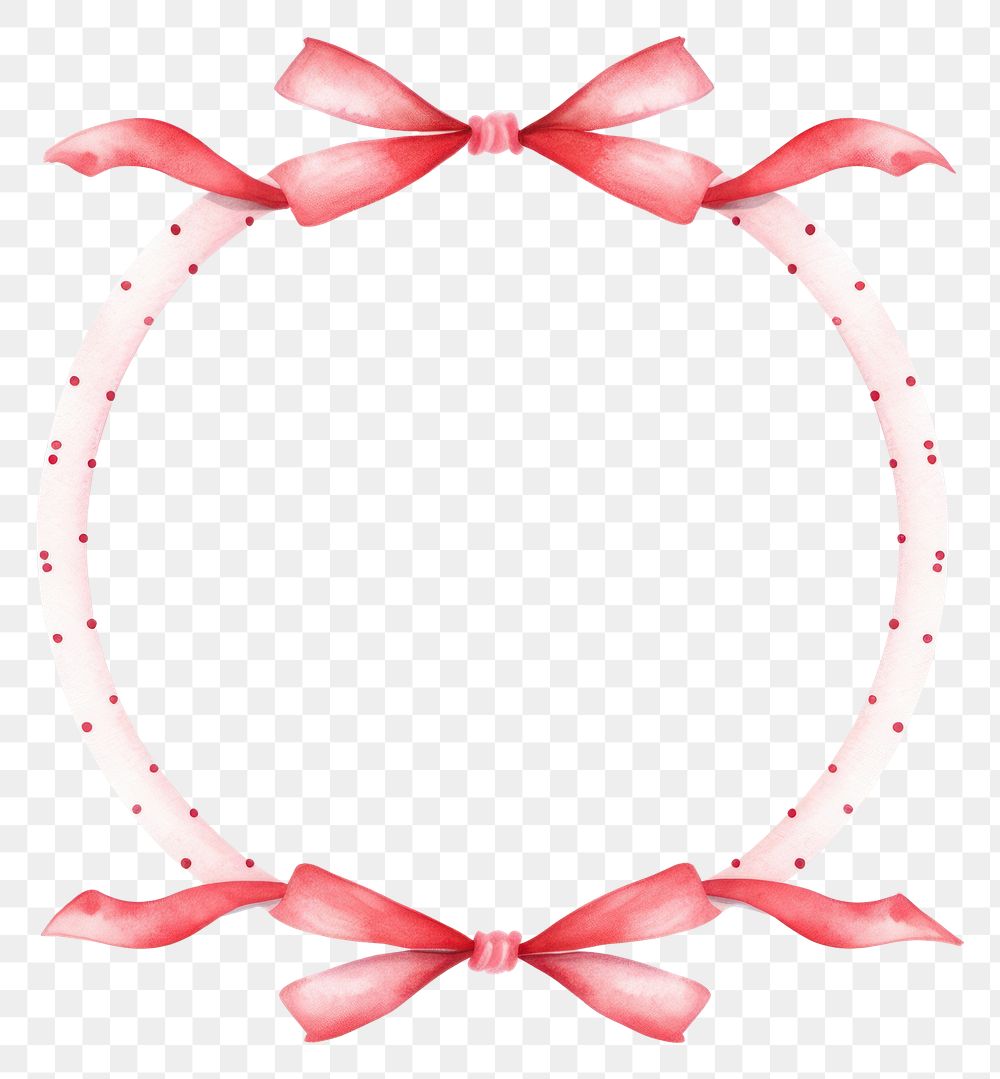 PNG Red ribbons circle border pattern white background celebration.
