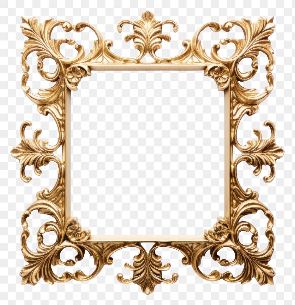 PNG Baroque square frame vintage backgrounds photo gold.