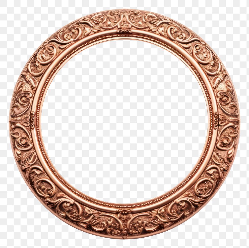 PNG Copper circle frame vintage jewelry locket photo