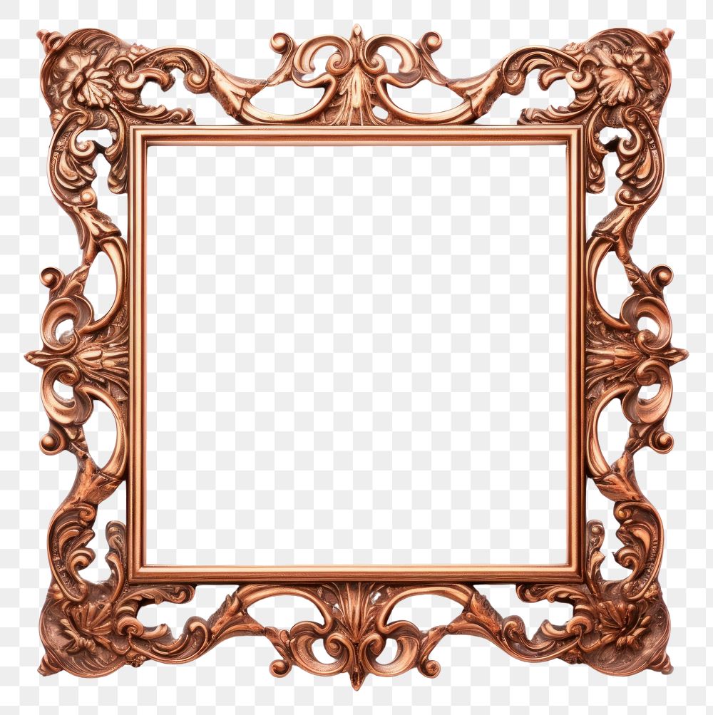 PNG Copper square frame vintage white background architecture rectangle.