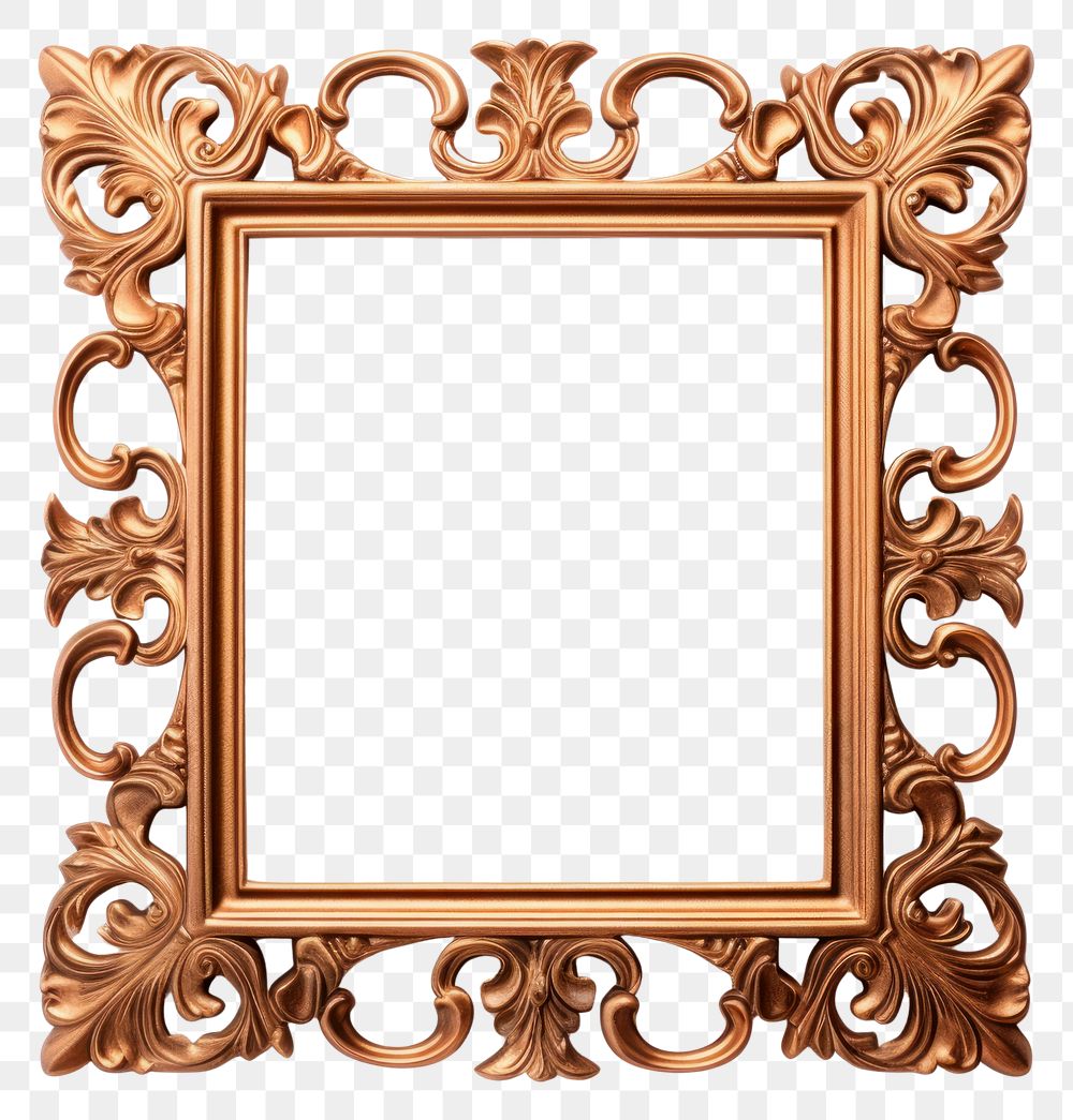 PNG Copper square frame vintage backgrounds white background architecture.