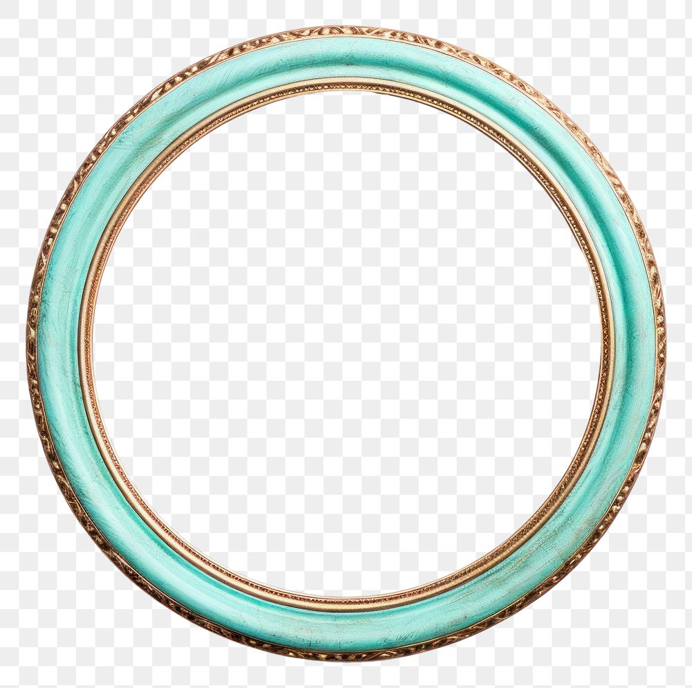 PNG Pastel turquoise circle frame vintage photo white background photography.