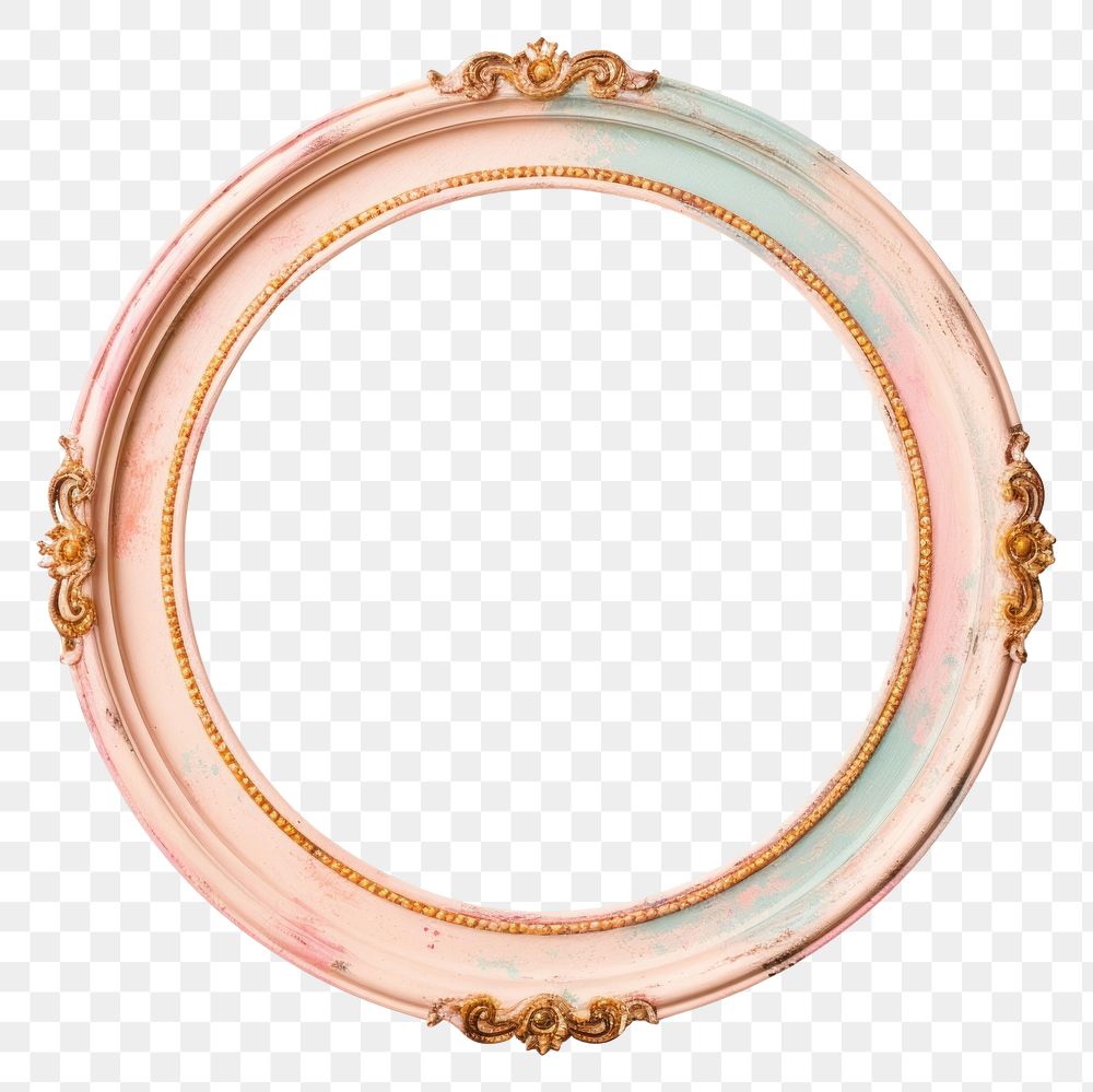 PNG Pastel circle frame vintage jewelry photo white background.