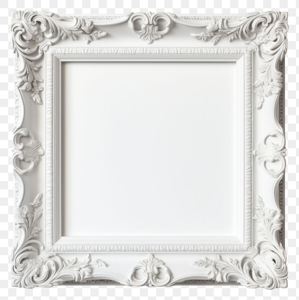 PNG White square frame vintage white background architecture decoration.