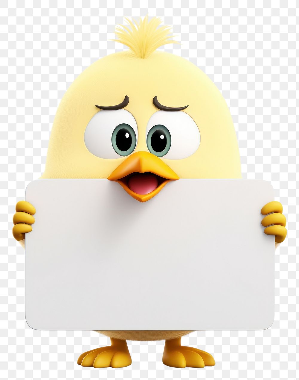 PNG Angry Duck holding board animal cute bird.