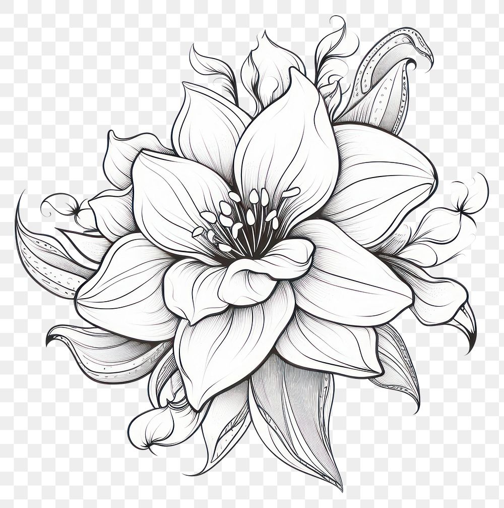 PNG Champa flower drawing sketch white.