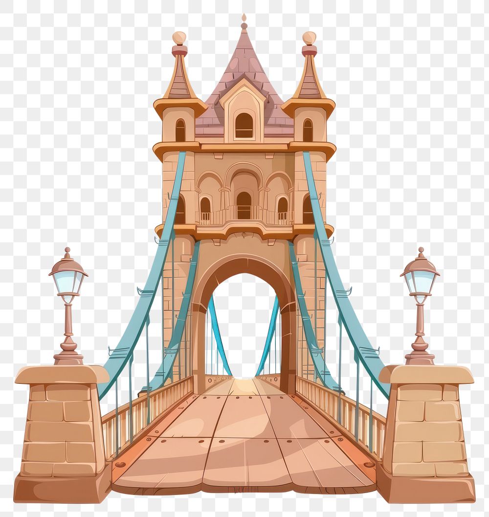 PNG Cartoon of Bridge architecture bridge building.
