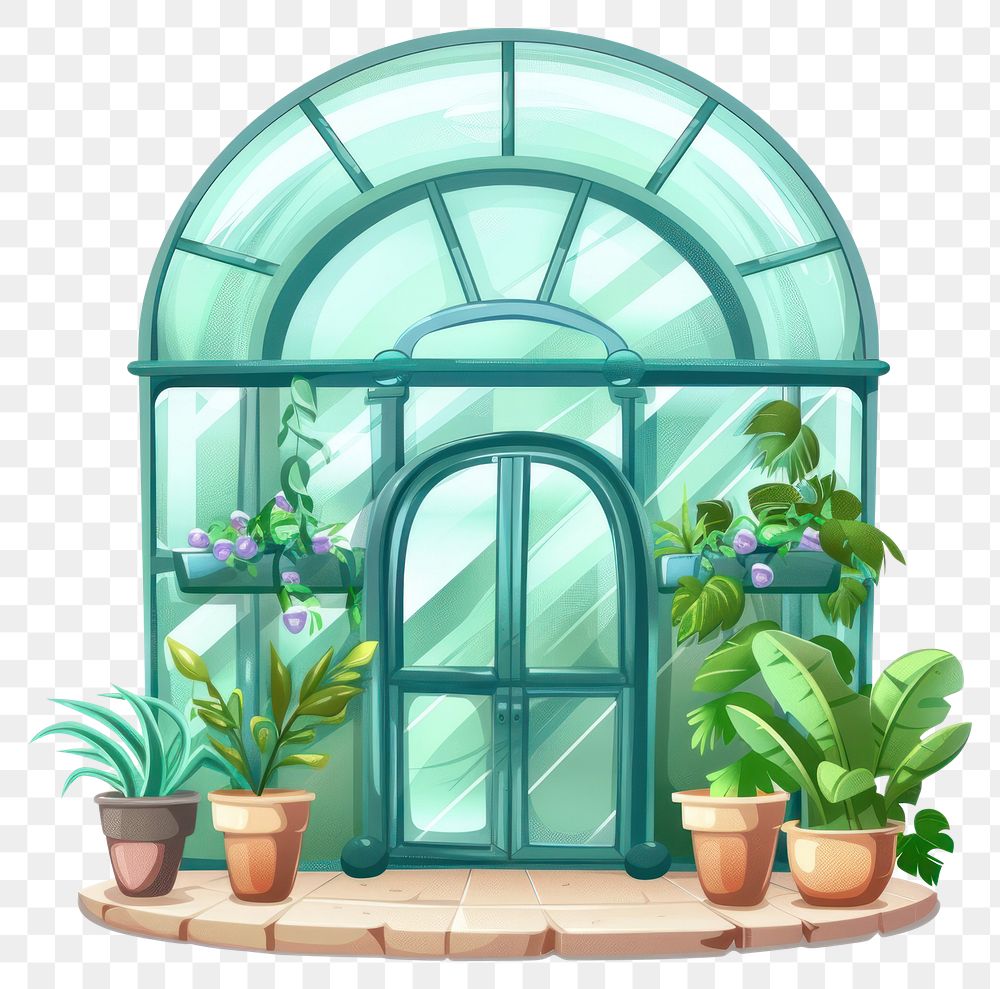 PNG Cartoon of Greenhouse architecture greenhouse building.