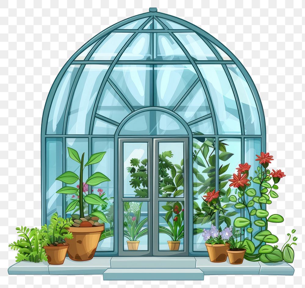 PNG Cartoon of Greenhouse greenhouse architecture building.