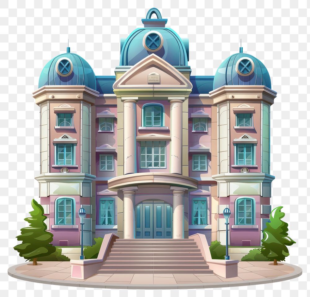PNG Cartoon of Hospital architecture building mansion.