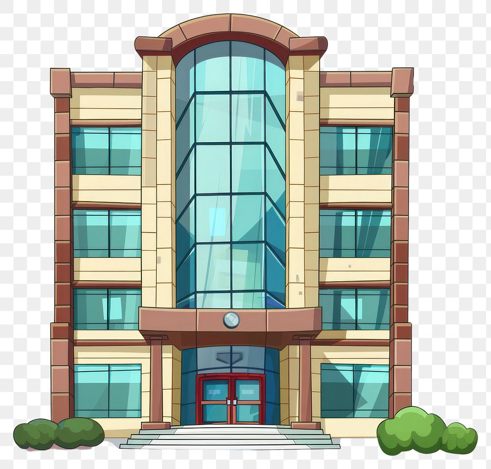 PNG Cartoon of Office Building architecture building city.