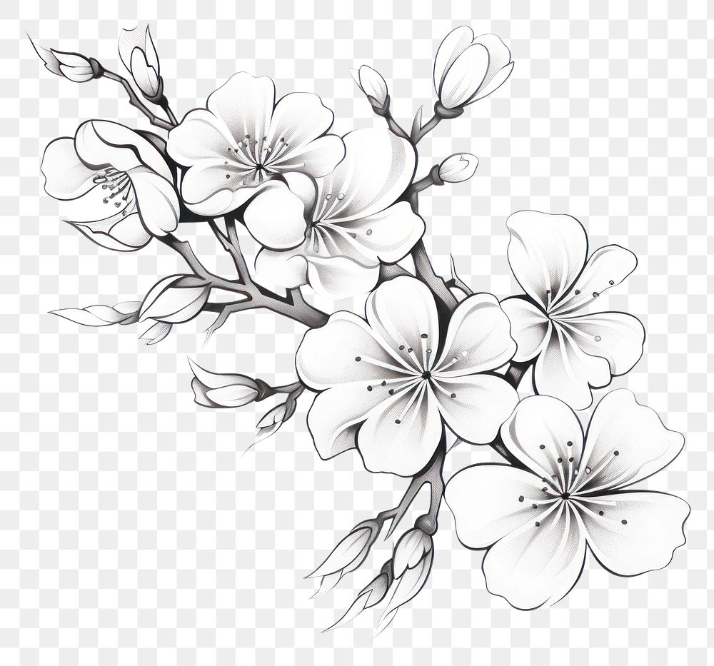 PNG Sakura flower drawing sketch plant