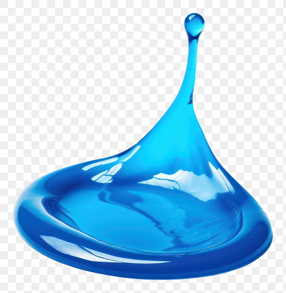 PNG Blue gel drop white background refreshment.