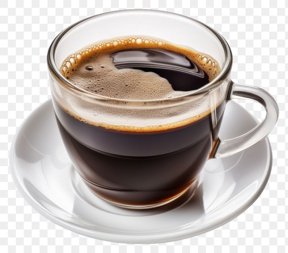 PNG Americano coffee clear cup saucer drink mug