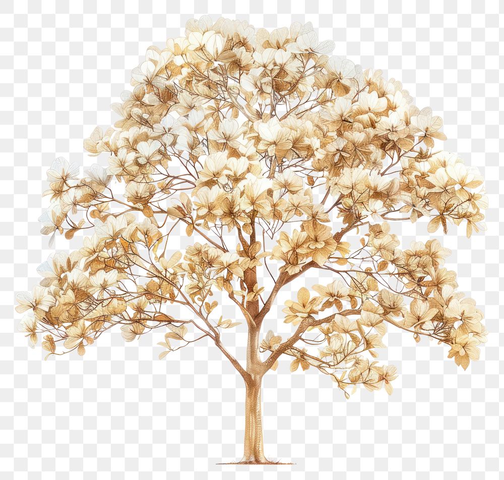 PNG Ornamental tree plant white background illustrated.